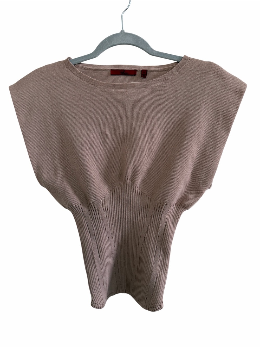 BKE Knit Waist-Contour Top in Mauve Taupe
